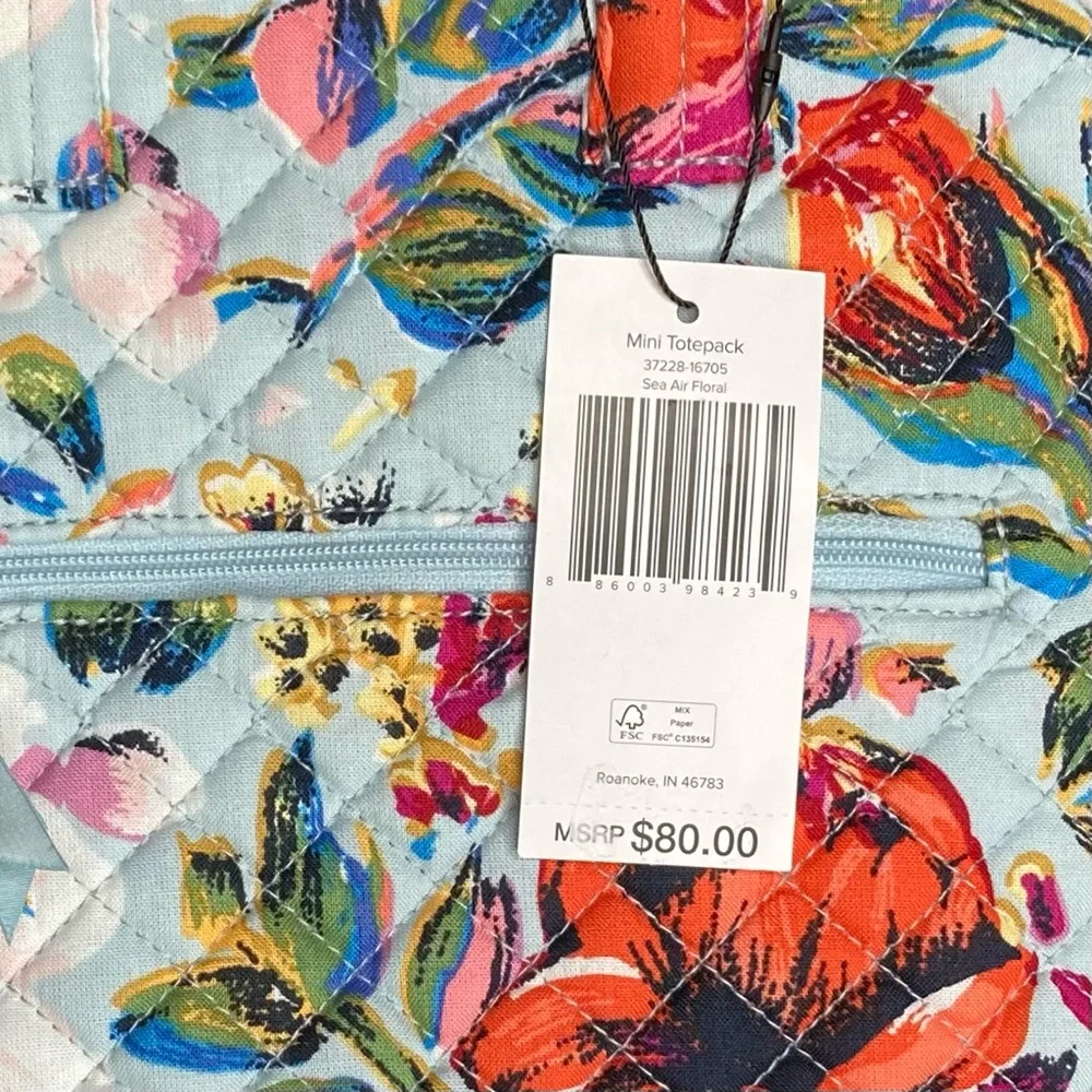 Vera Bradley Mini Totepack in Cotton Sea Air Floral Quilted